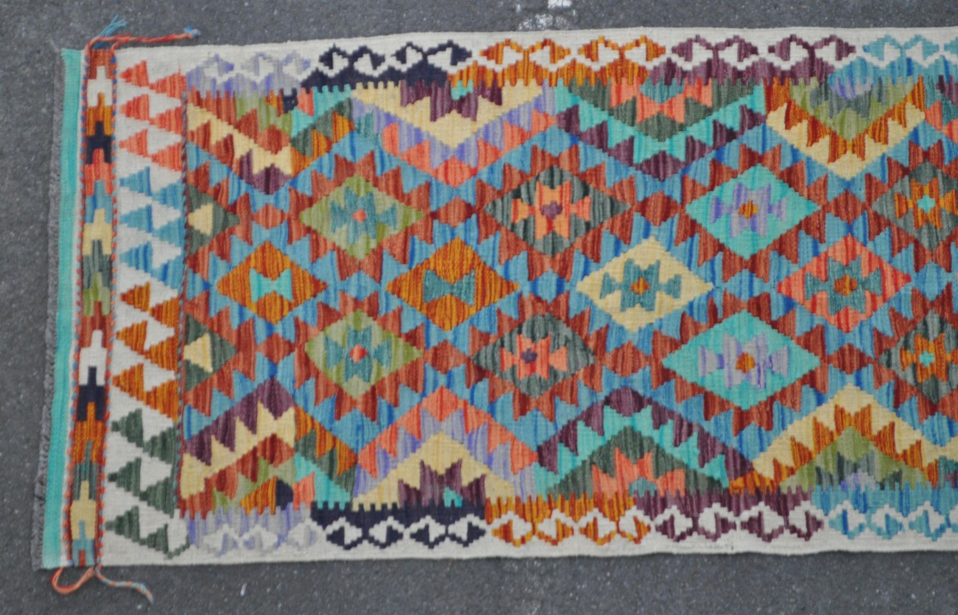 VINTAGE 20TH CENTURY ANATOLIAN TURKISH KILIM FLOOR RUG - Image 2 of 4