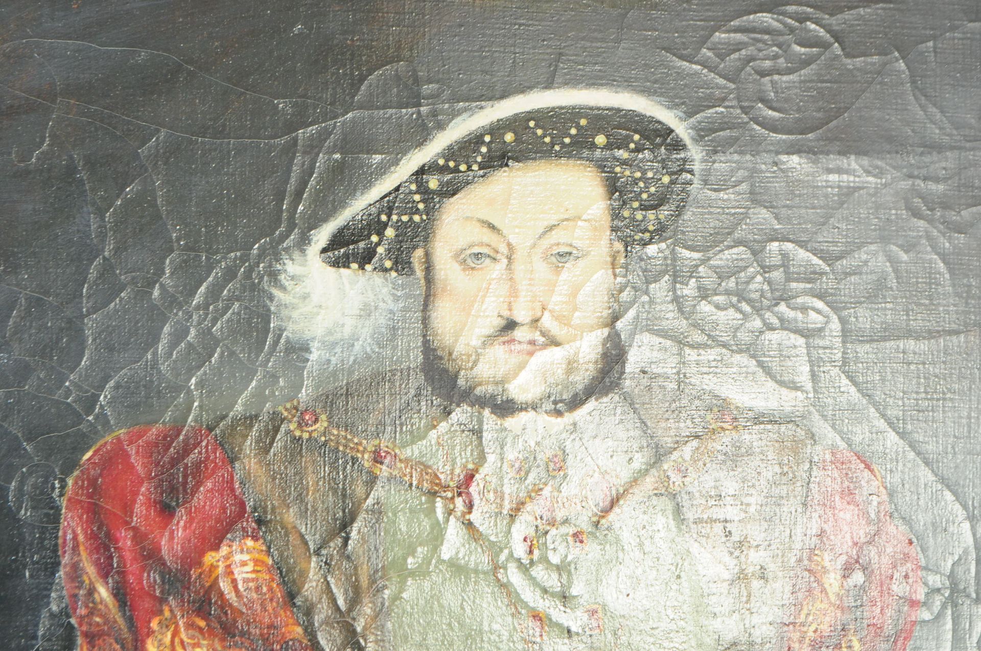 1935 OIL ON CANVAS HENRY VIII PORTRAIT - Image 2 of 6