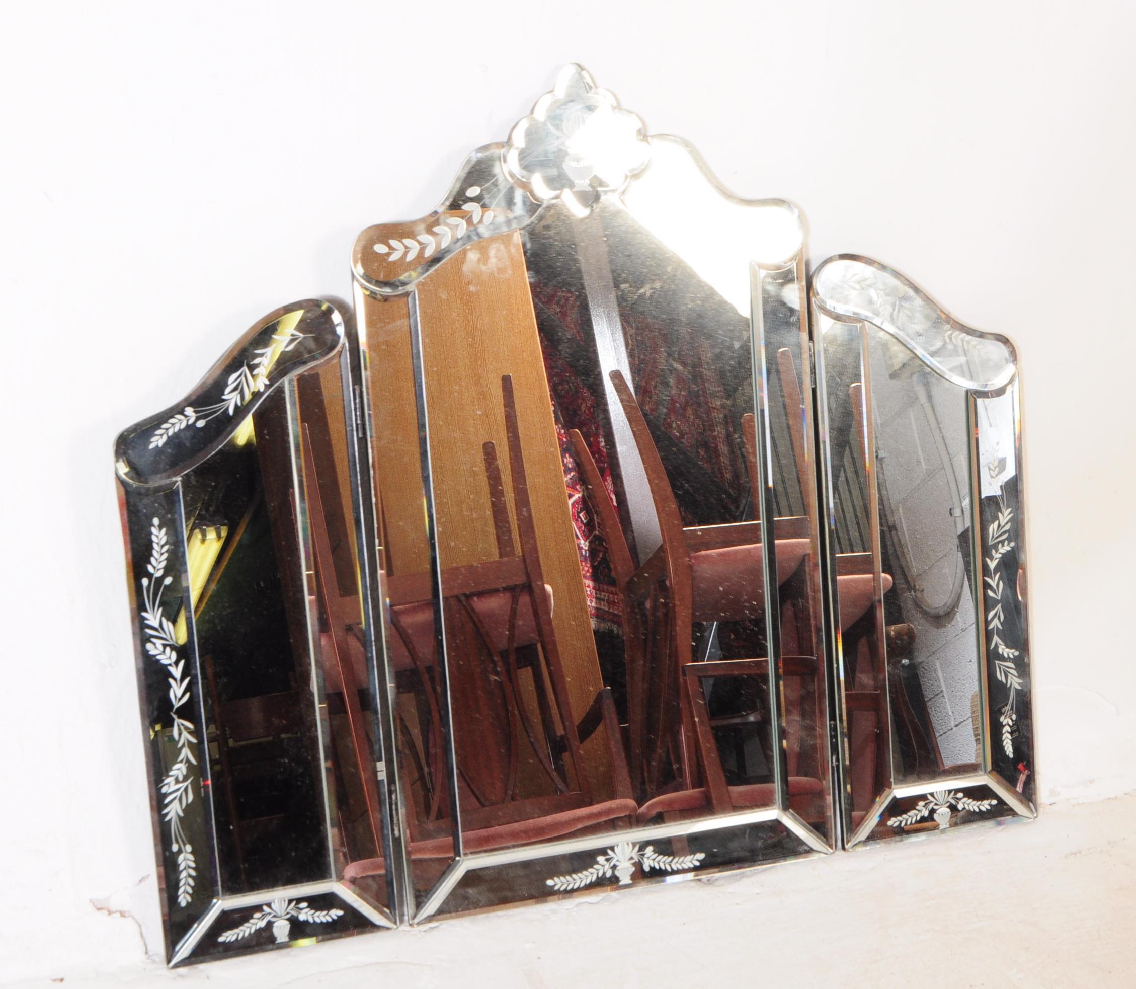 VINTAGE 20TH CENTURY FRAMELESS VENETIAN STYLE MIRRORS - Image 5 of 7