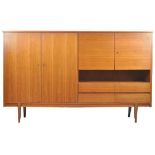 LARGE VINTAGE 20TH CENTURY TEAK VENEERED WALL UNIT