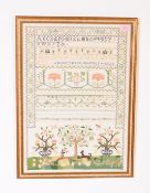 20TH CENTURY FRAMED NEEDLEPOINT SAMPLER