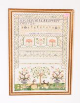 20TH CENTURY FRAMED NEEDLEPOINT SAMPLER