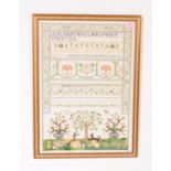 20TH CENTURY FRAMED NEEDLEPOINT SAMPLER