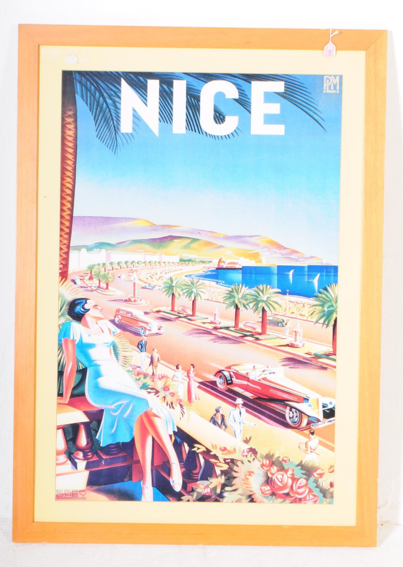 AFTER EFFF D'HEY 1930S ART DECO NICE TRAVEL POSTER