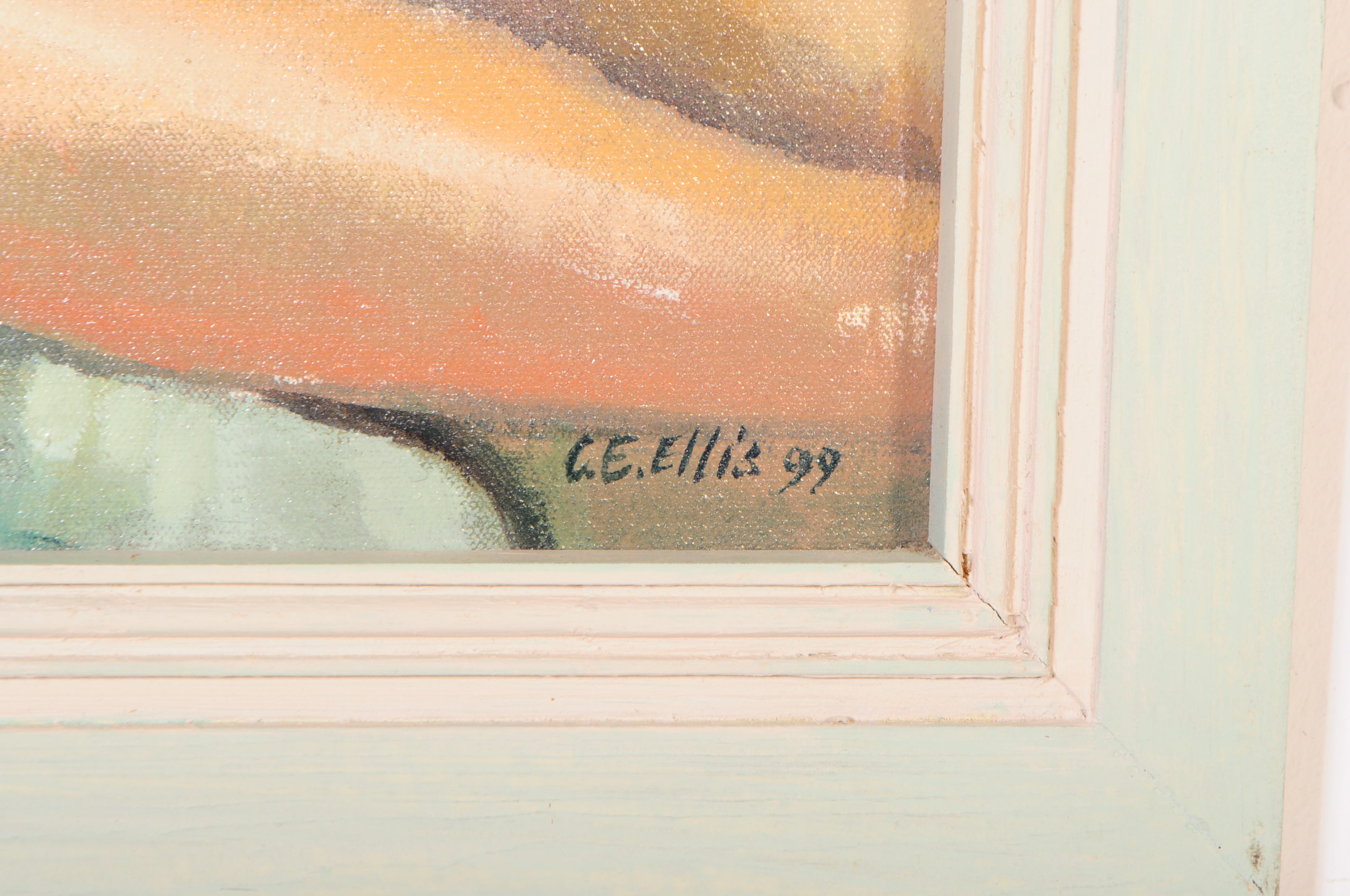 G. E. ELLIS - LATE 20TH CENTURY OIL ON BOARD NUDE WOMAN - Image 3 of 3