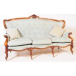 ITALIAN ROCOCO MAHOGANY THREE SOFA / SETTEE