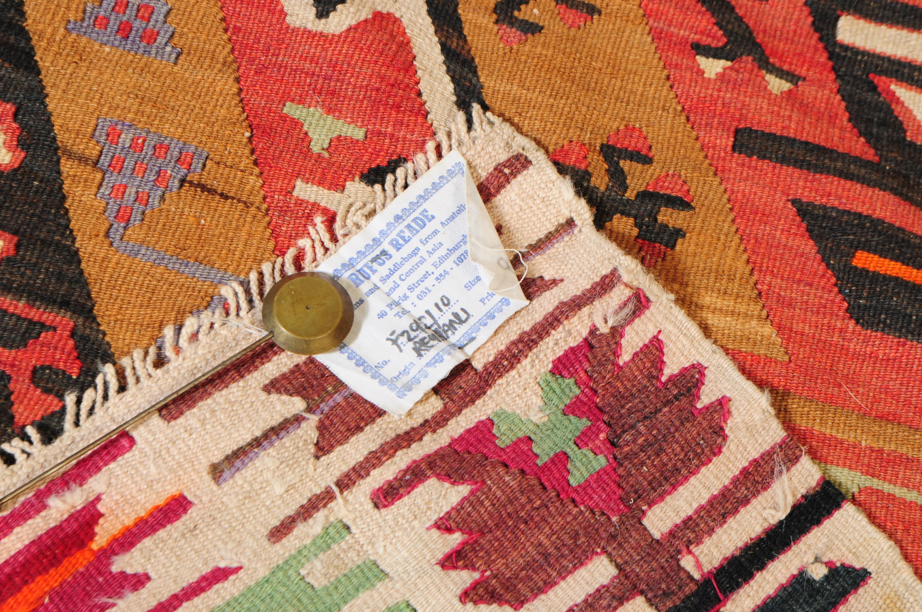 WESTERN TURKISH HANDWOVEN ANATOLIA KILIM FLOOR RUG MAT - Image 4 of 4