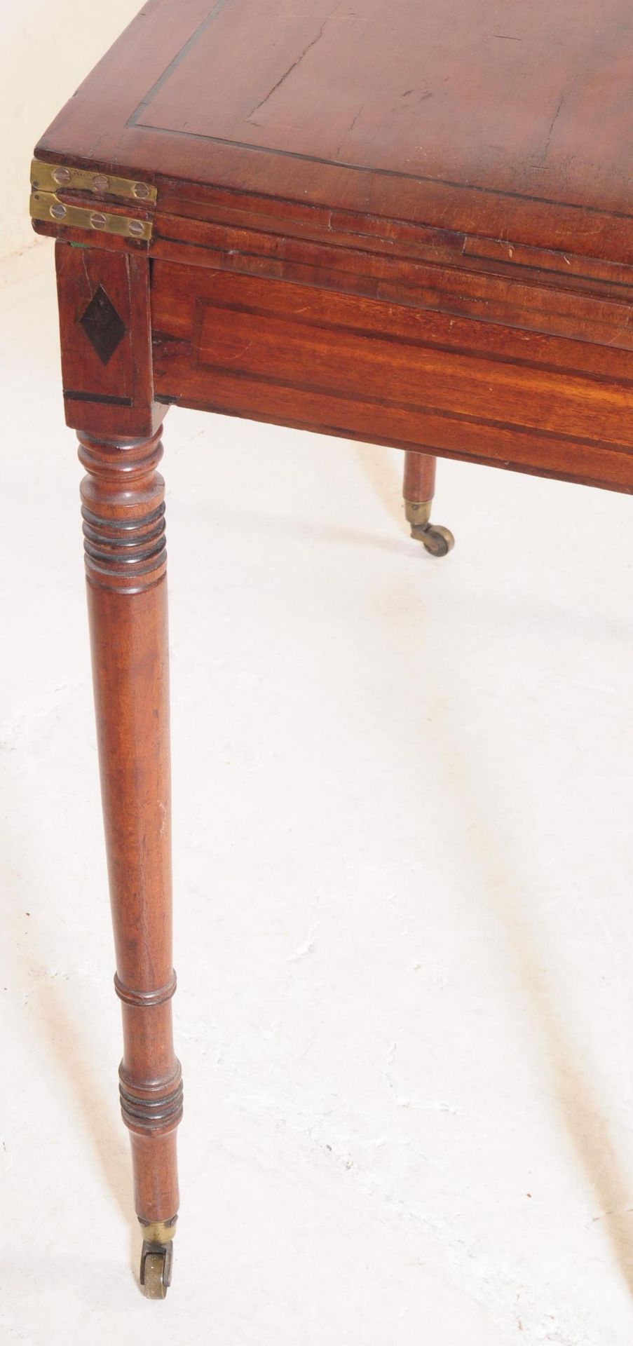 LATE 18TH CENTURY MAHOGANY FOLDING GAMES TABLE - Image 3 of 7