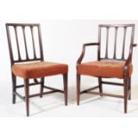 TWO GEORGE III 19TH CENTURY ROSEWOOD DINING CHAIRS