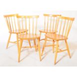 ERCOL MANNER - FOUR ELM STICK BACK DINING CHAIRS