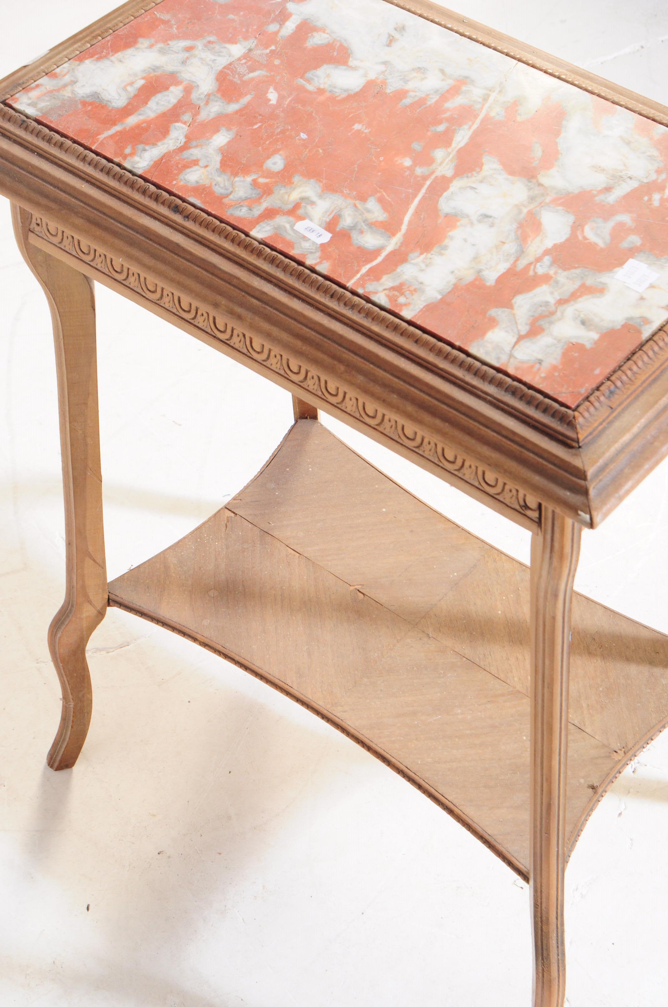 FRENCH EARLY 20TH CENTURY ARTS & CRAFTS MARBLE TOP TABLE - Image 5 of 5