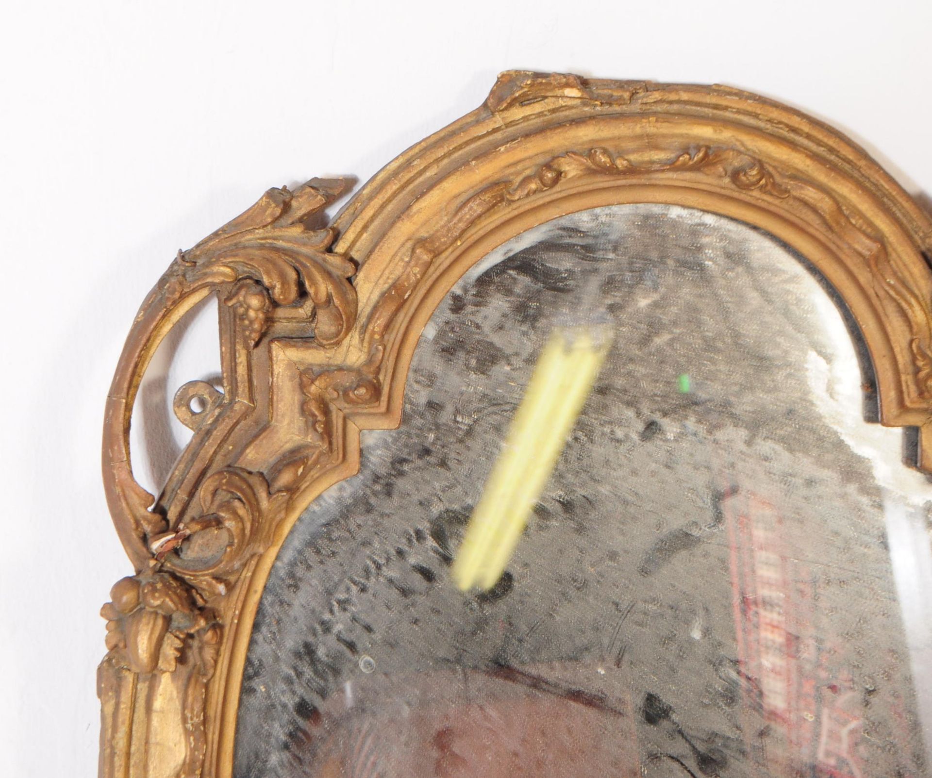 EARLY 20TH CENTURY GILTWOOD 1920S WALL HANGING MIRROR - Bild 2 aus 5