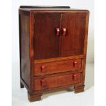 VINTAGE 20TH CENTURY ART DECO TALLBOY OAK LINEN CABINET