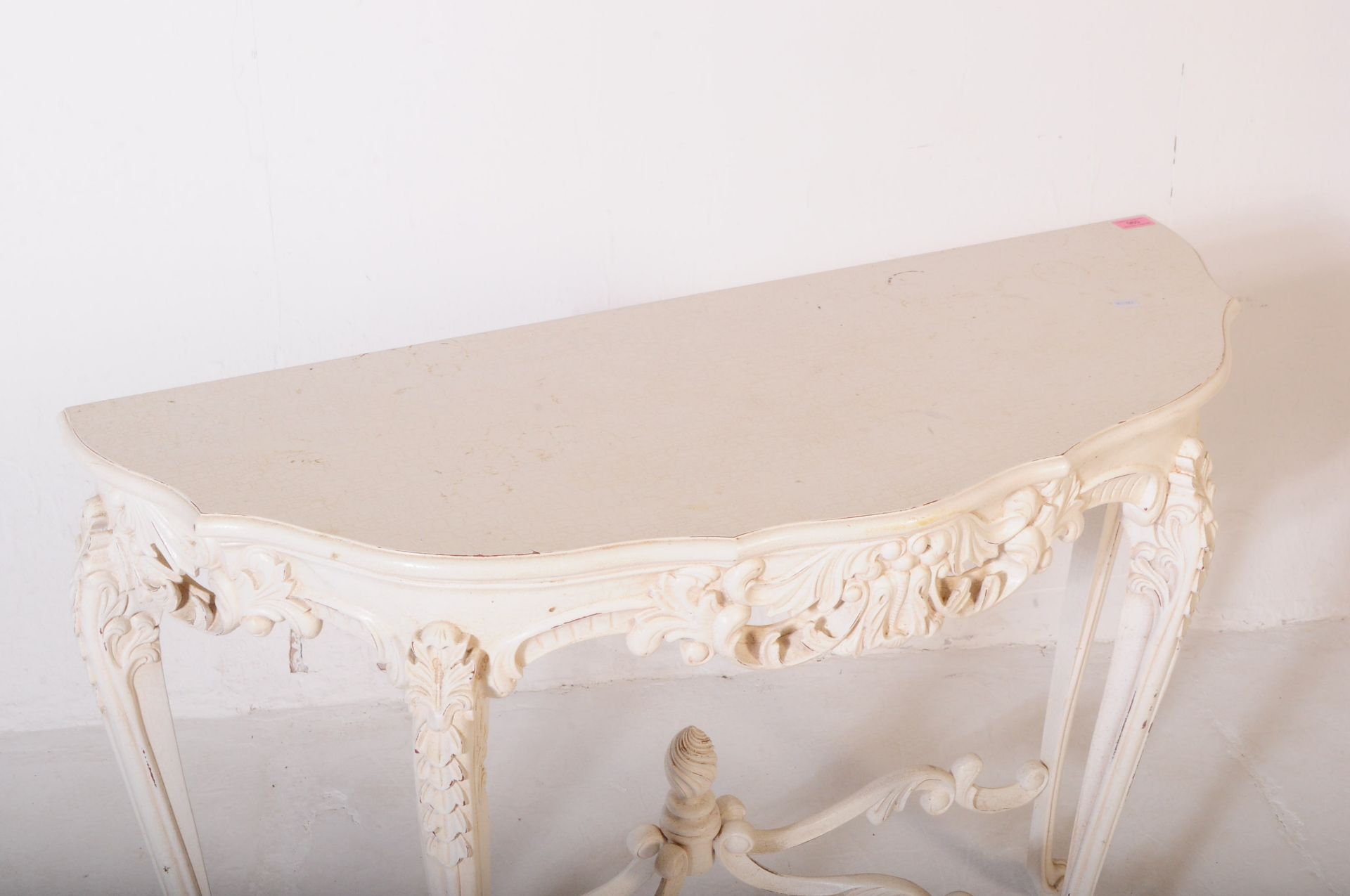 REPRODUCTION PAINTED ROCOCO CONSOLE HALL TABLE - Image 2 of 7