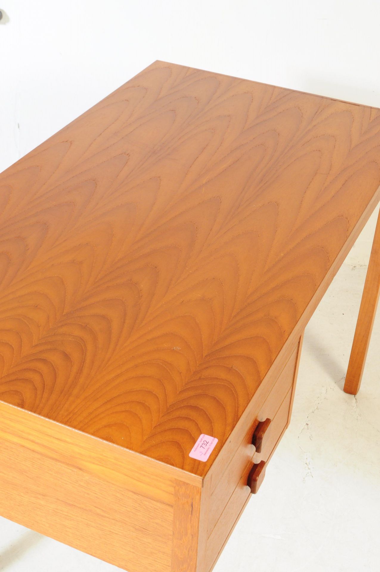 BRITISH MODERN DESIGN - TEAK VENEERED SCHOOL DESK - Image 3 of 5