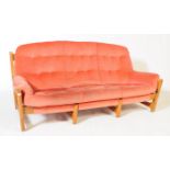 ERCOL - MID CENTURY WYCHWOOD BEECH AND ELM SOFA