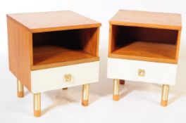 WHITE & NEWTON - PAIR OF RETRO MID CENTURY BEDSIDE CABINETS