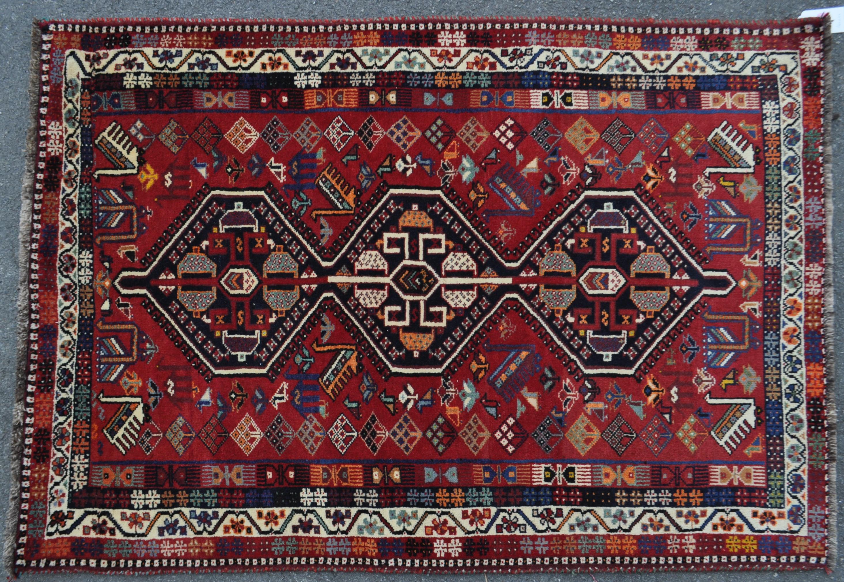 VINTAGE 20TH CENTURY SOUTH WEST PERSIAN QASHQAI FLOOR RUG