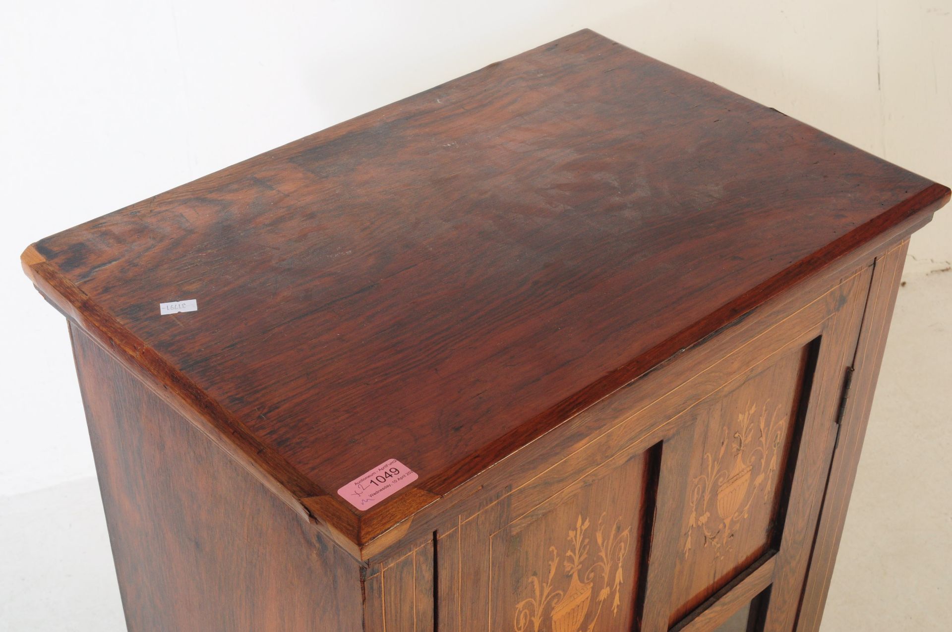 TWO EARLY 20TH CENTURY INLAID MARQUETRY MUSIC CABINETS - Image 11 of 12