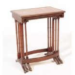 QUEEN ANNE REVIVAL MAHOGANY NEST OF GRADUATING TABLES