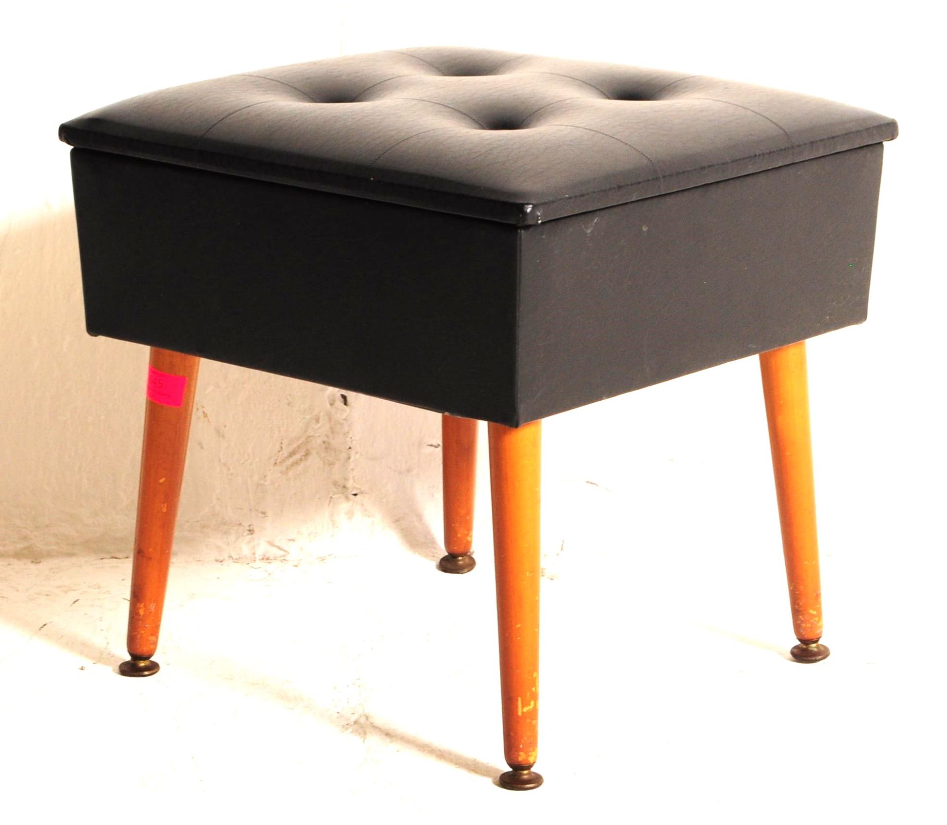 SHERBOURNE MID CENTURY 1960S BLACK VINYL SEWING BOX