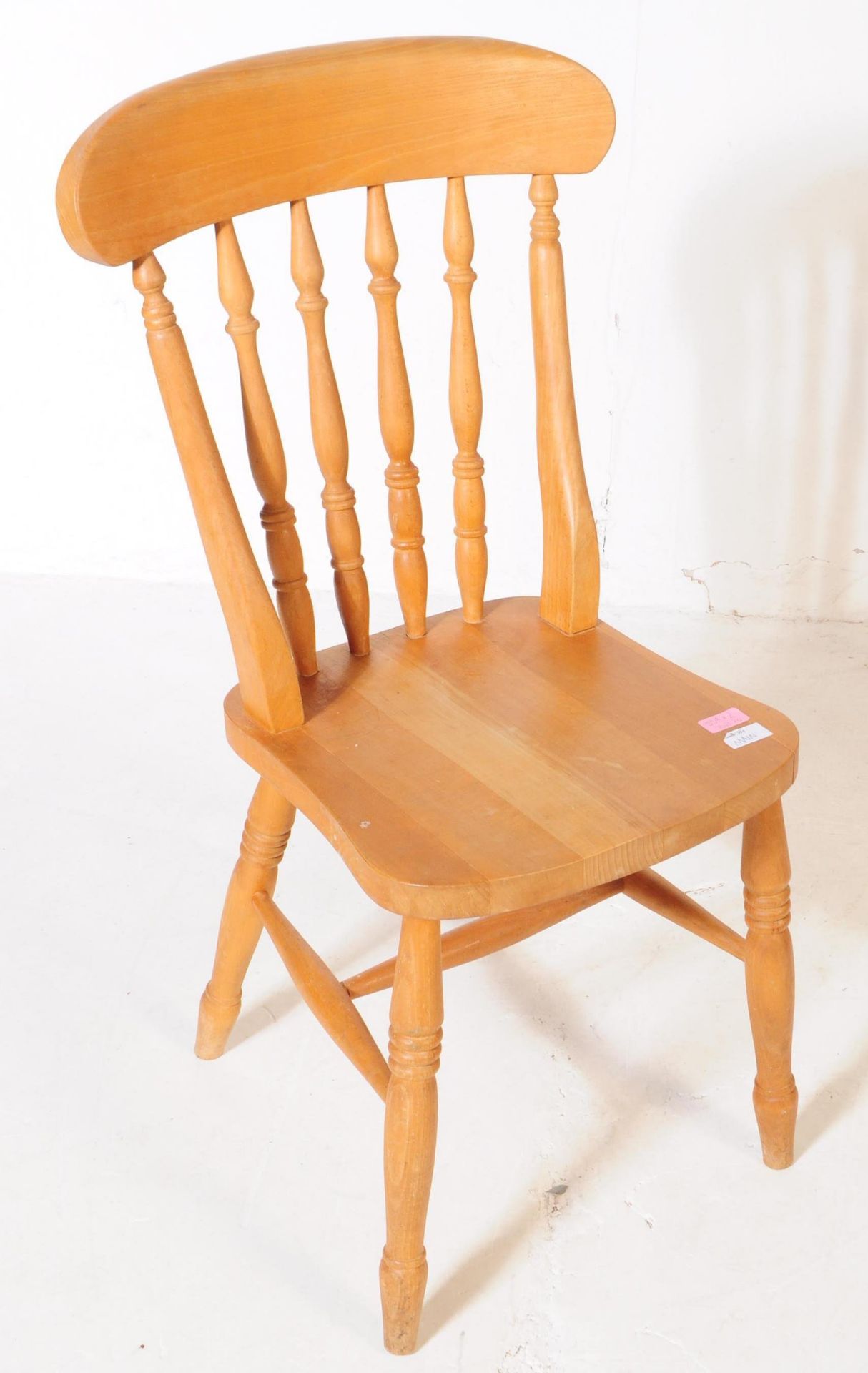 CONTEMPORARY PINE FARMHOUSE KITCHEN CHAIR W/ SIDE TABLE - Image 4 of 7