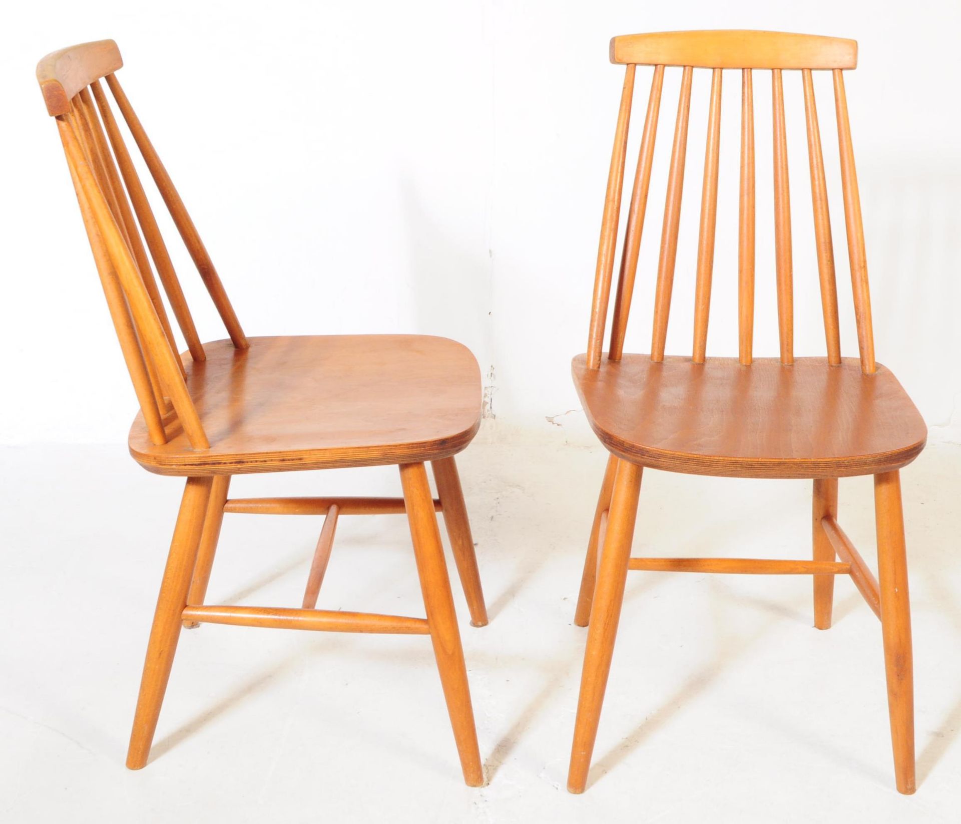 FOUR MID CENTURY STICK BACK DINING CHAIRS - Image 2 of 3