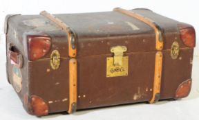 20TH CENTURY FEATHERWEIGHT STEAMER TRUNK WITH LABELS