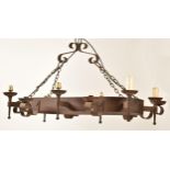 20TH CENTURY MEDIEVAL REVIVAL CAST IRON CHANDELIER