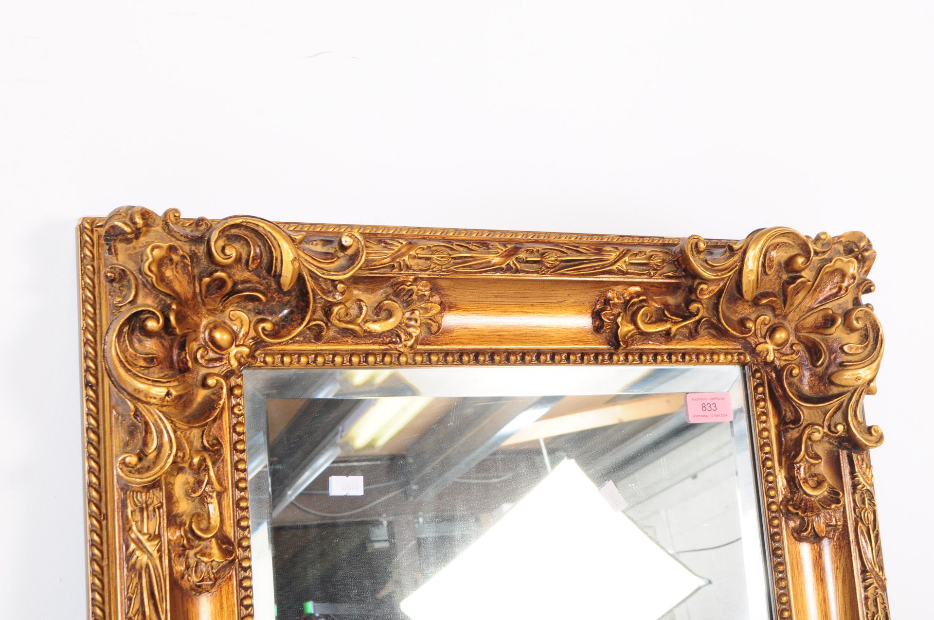 LARGE CONTEMPORARY FRENCH LOUIS XVI STYLE GILT MIRROR - Image 3 of 4