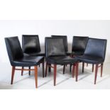 IB KOFOD-LARSEN - SIX TEAK & VINYL DINING CHAIRS