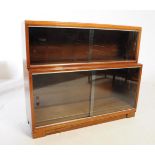 MINTY - MID CENTURY OAK TWIN STACK LAWYERS BOOKCASE