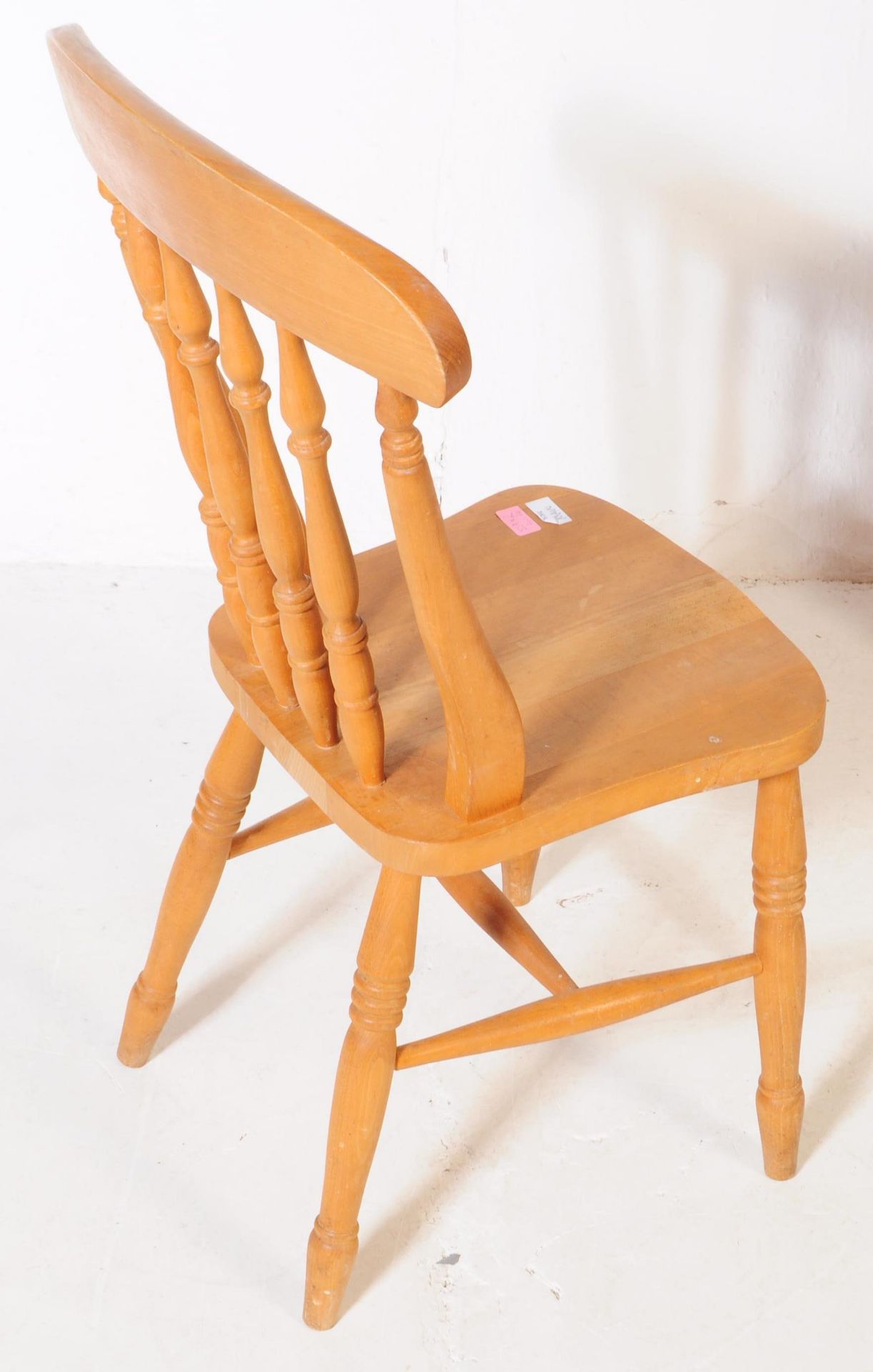 CONTEMPORARY PINE FARMHOUSE KITCHEN CHAIR W/ SIDE TABLE - Image 6 of 7