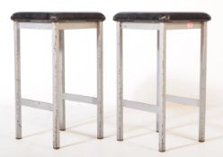 TWO 20TH CENTURY METAL CONSTRUCT BAR STOOLS