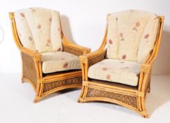 PAIR OF LATE 20TH CENTURY CIRCA 1980S BAMBOO ARMCHAIRS