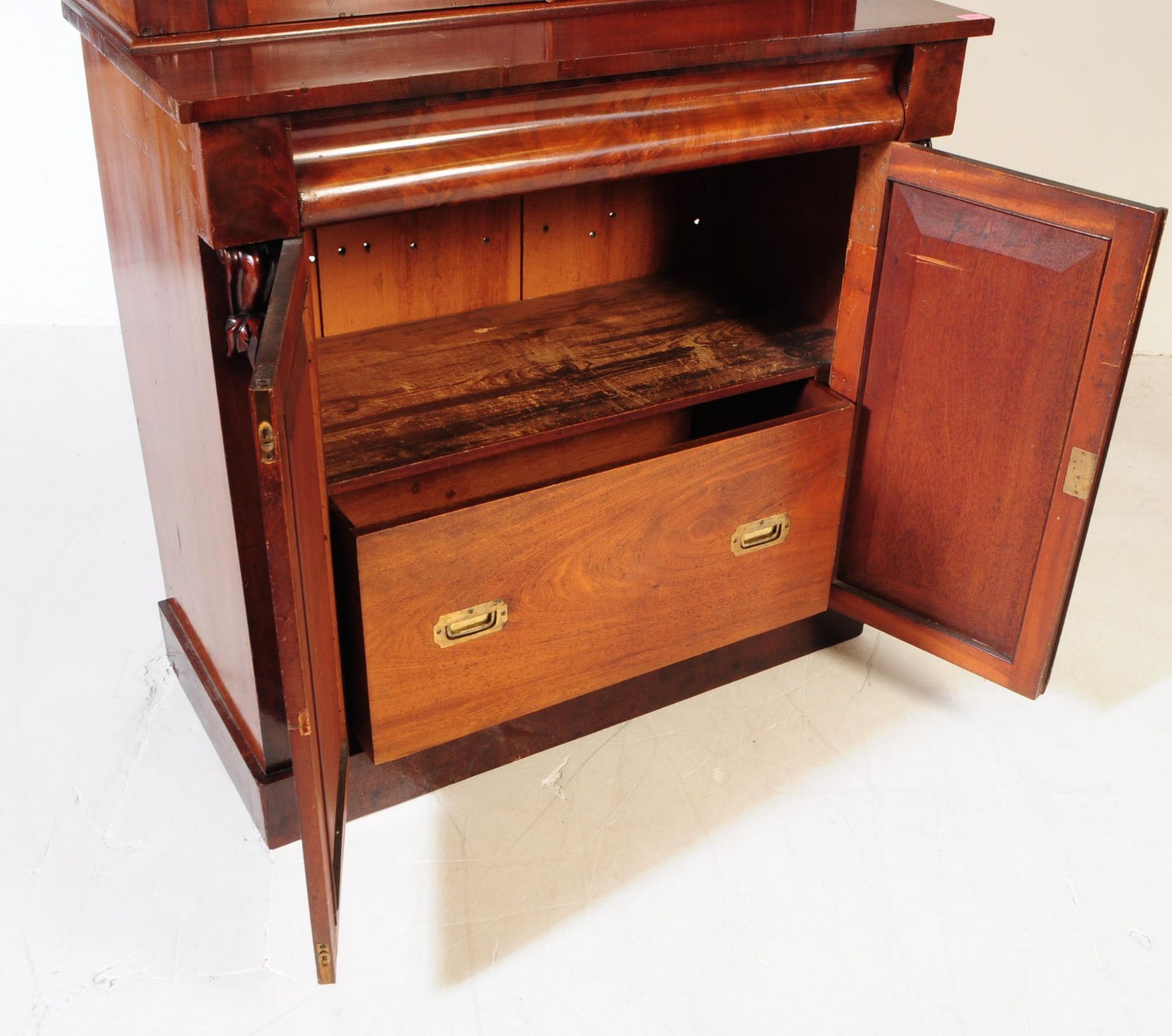 VICTORIAN MAHOGANY LIBRARY BOOKCASE CABINET - Bild 4 aus 8