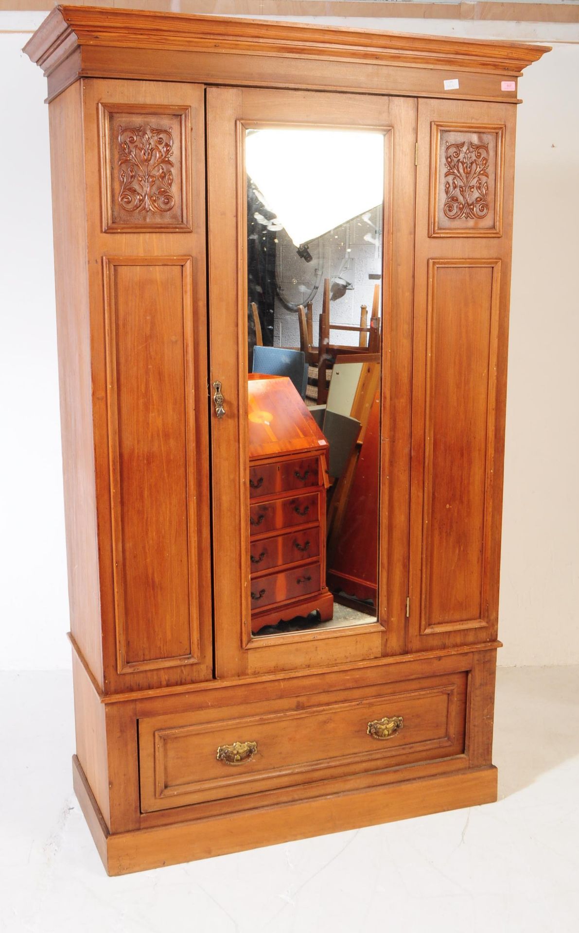 EDWARDIAN SATIN WOOD WARDROBE