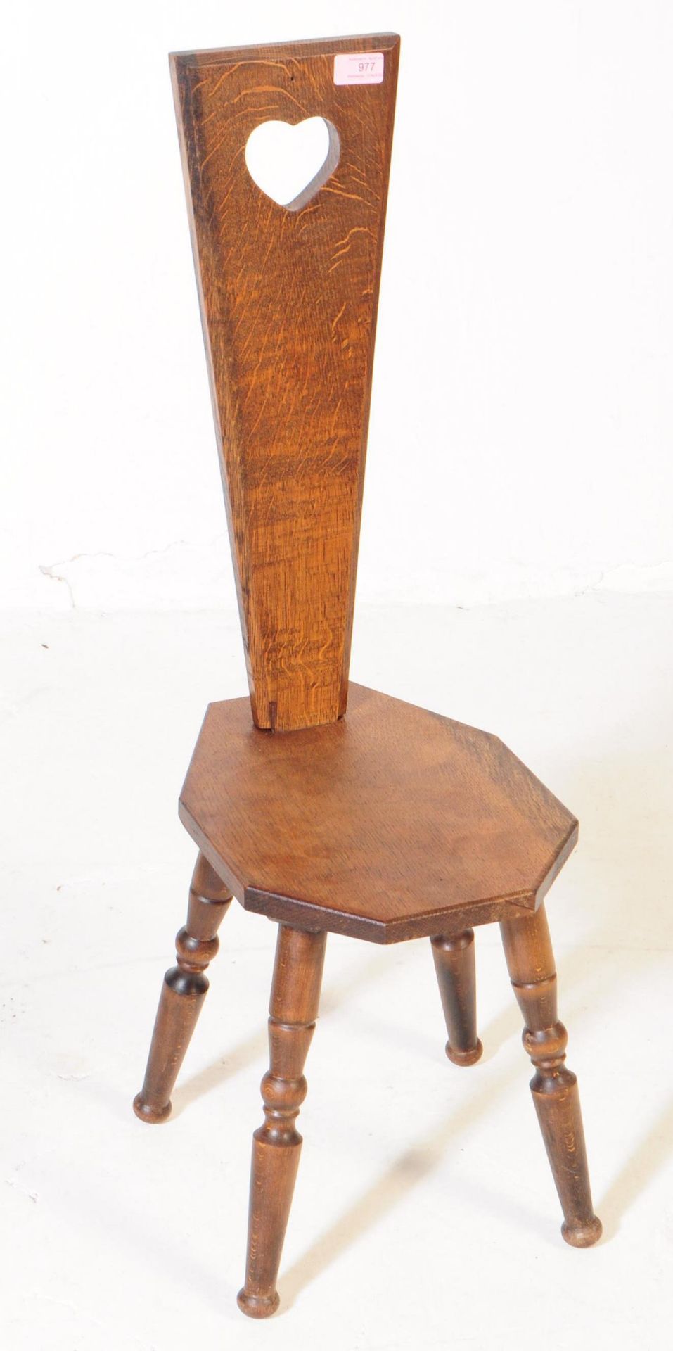 20TH CENTURY SCOTTISH OAK SPINNING SEWING CHAIR - Image 2 of 5