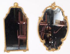 TWO VINTAGE 20TH CENTURY ORNATE GILT FRAME WALL MIRRORS