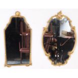 TWO VINTAGE 20TH CENTURY ORNATE GILT FRAME WALL MIRRORS