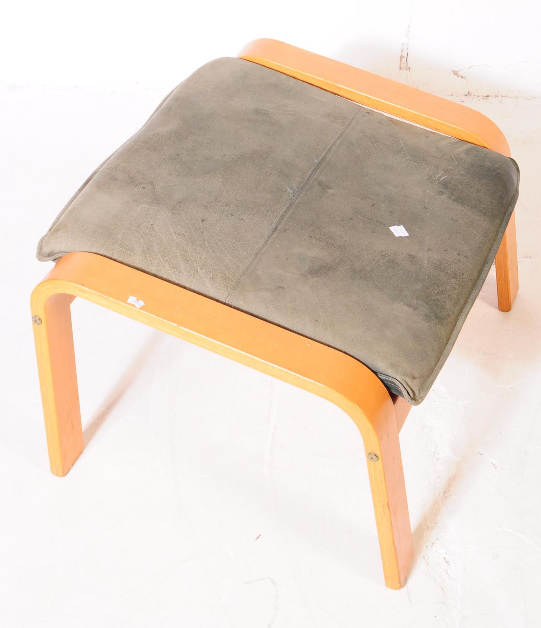 20TH CENTURY IKEA BENTWOOD LEATHER SWIVEL CHAIR & STOOL - Image 4 of 4