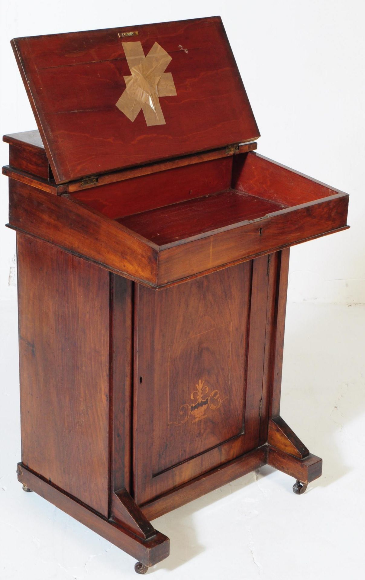 EDWARDIAN MAHOGANY DAVENPORT WRITING DESK - Image 4 of 7