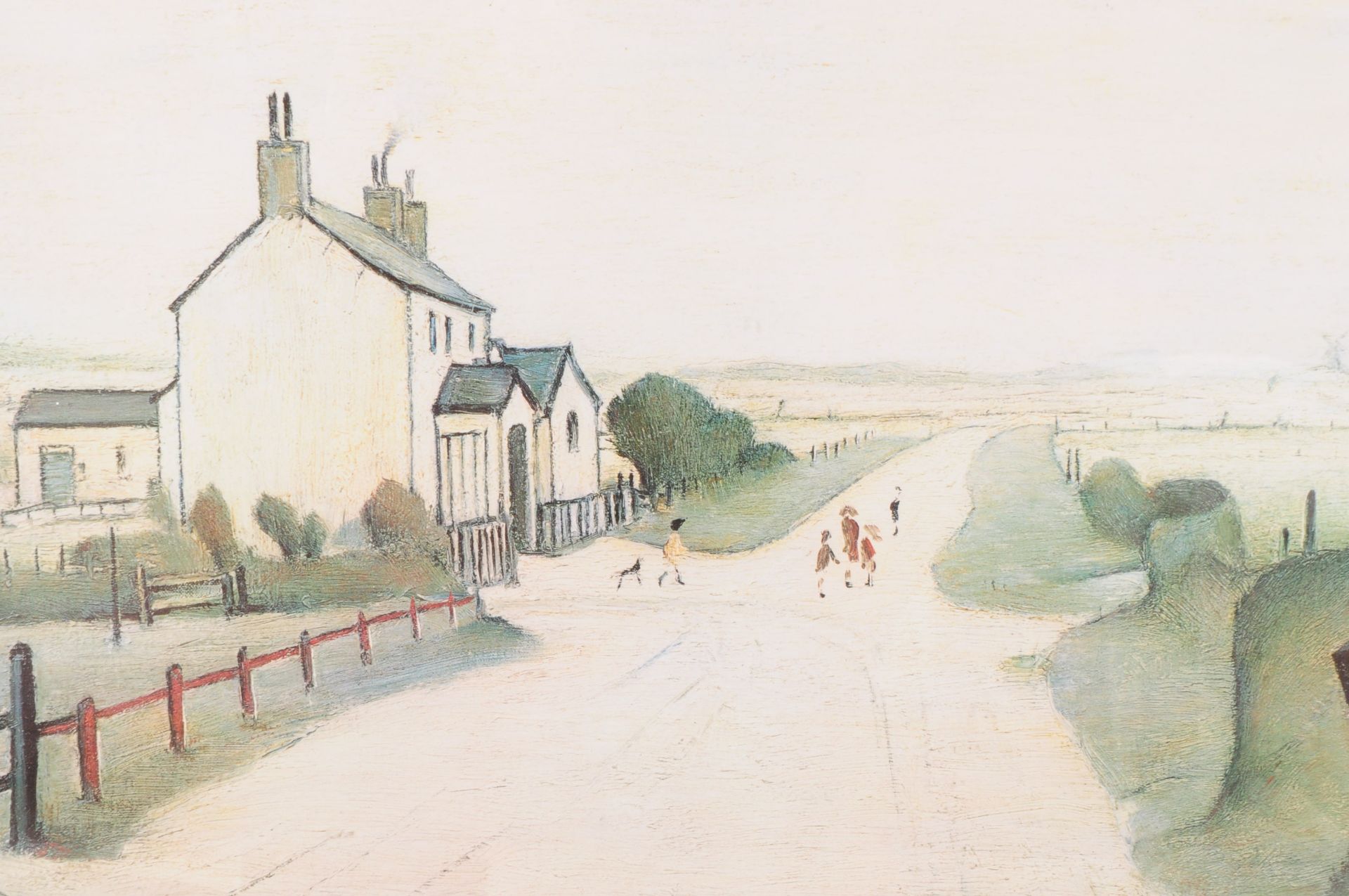 L S LOWRY - MID 20TH CENTURY PRINT - A COUNTRY ROAD - Bild 2 aus 3