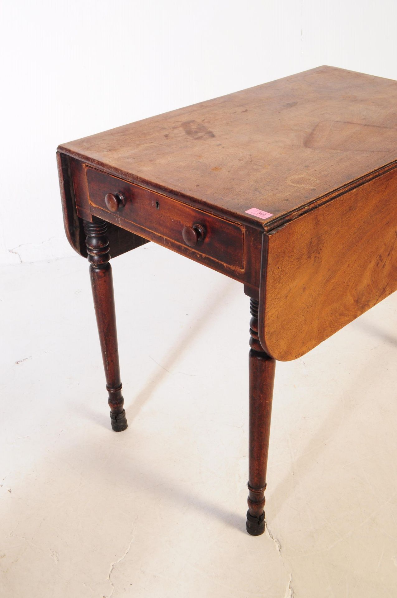 19TH CENTURY PEMBROKE DROP LEAF MAHOGANY TABLE - Image 2 of 4