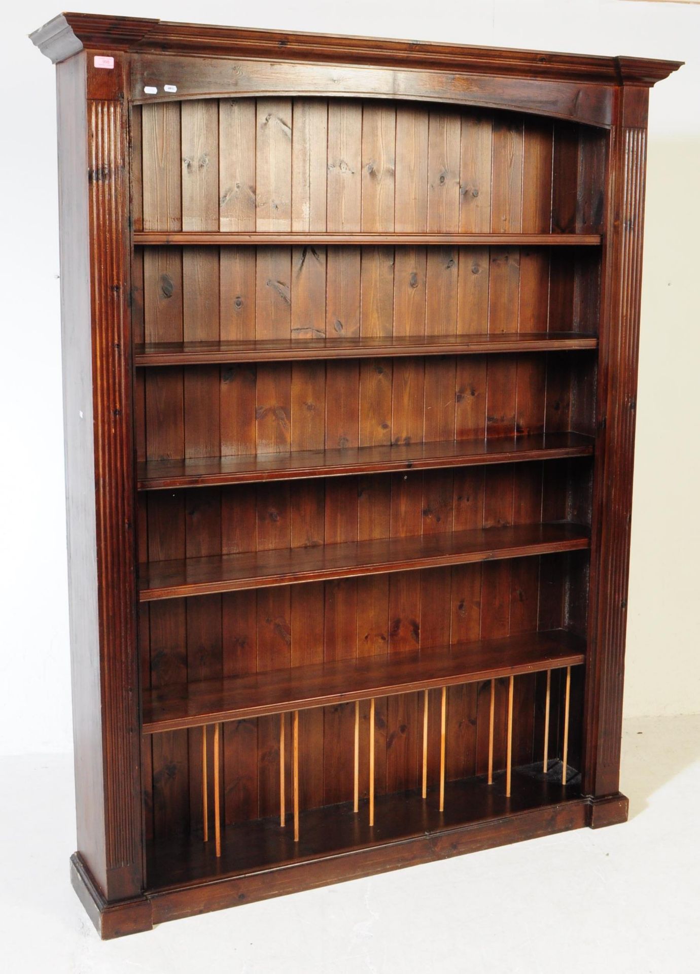 LARGE UPRIGHT VICTORIAN STYLE OPEN FRONT BOOKCASE - Image 2 of 6