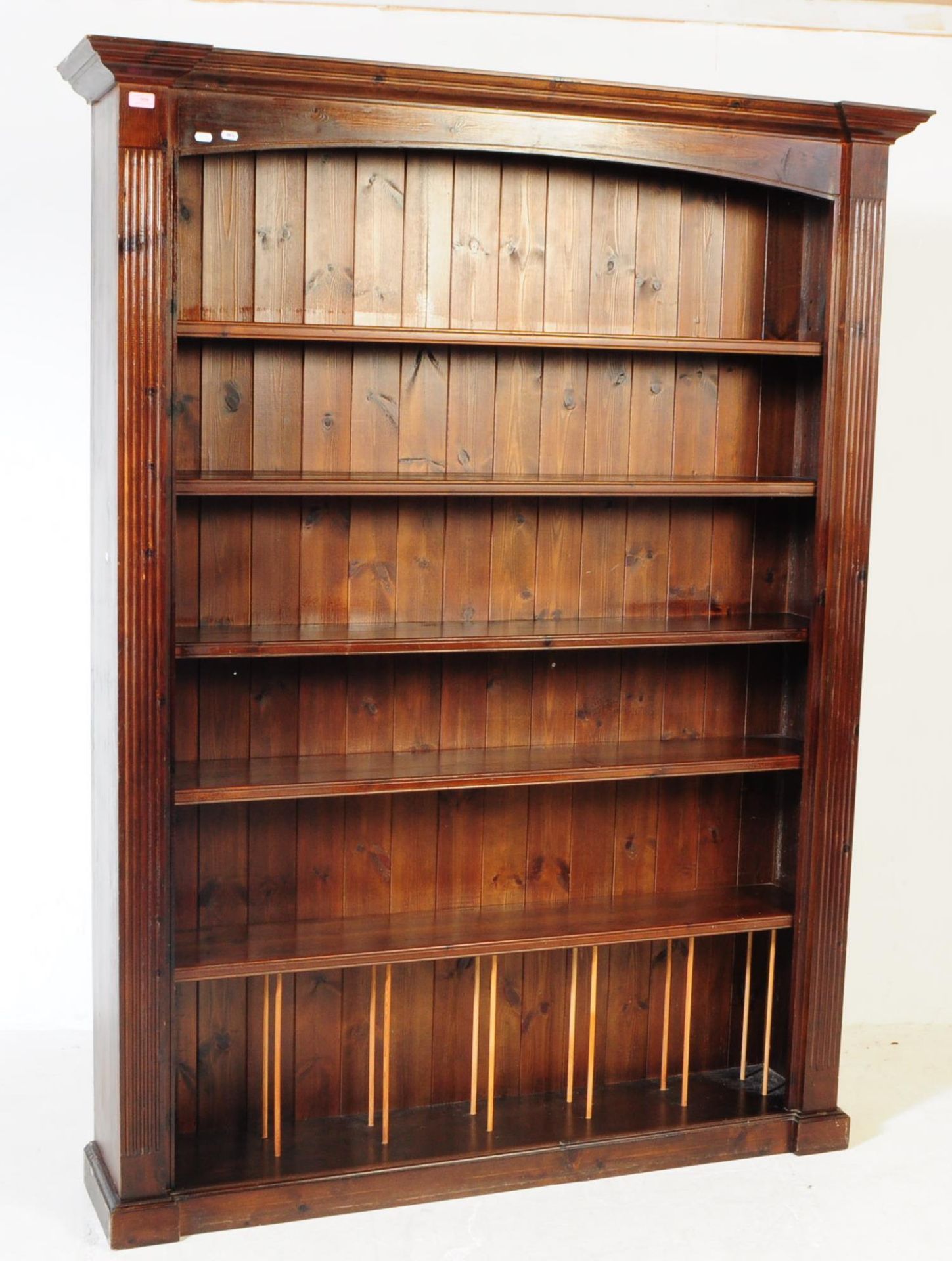 LARGE UPRIGHT VICTORIAN STYLE OPEN FRONT BOOKCASE