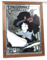 20TH CENTURY LITHOGRAPHIES ORIGINALES ART NOUVEAU MIRROR