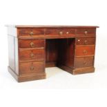 19TH CENTURY VICTORIAN MAHOGANY TWIN PEDESTAL DESK