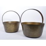 TWO 19TH CENTURY VICTORIAN BRASS JAM PANS