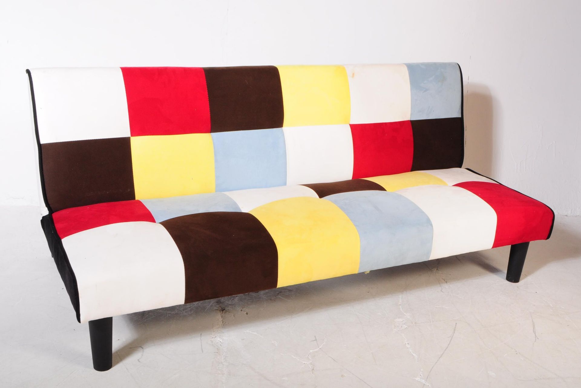 CONTEMPORARY PATCHWORK FOLD DOWN SOFA BED / SOFA SETTEE